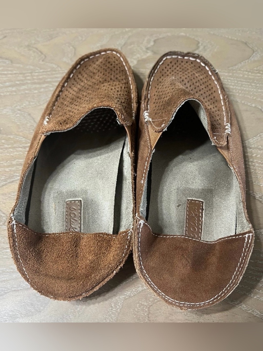 OluKai Nohea Perf Slip On Loafers BLUE & BROWN size 7 LOT - Picture 12 of 14